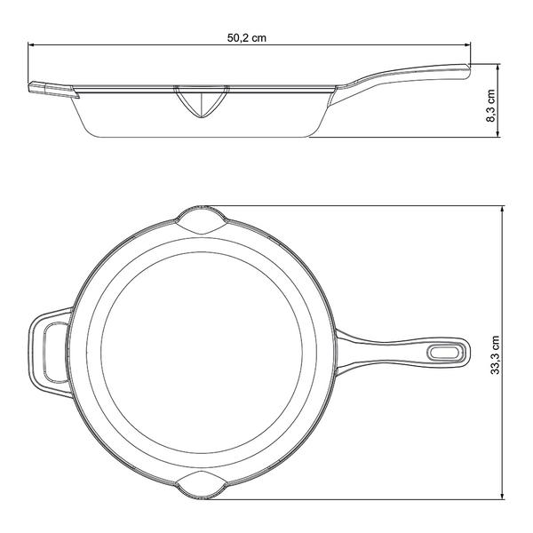 Cast Iron Skillet Pre-Seasoned 30cm