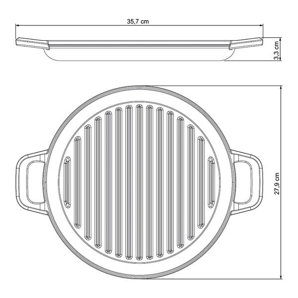 Round Cast Iron Grill with Double Handles