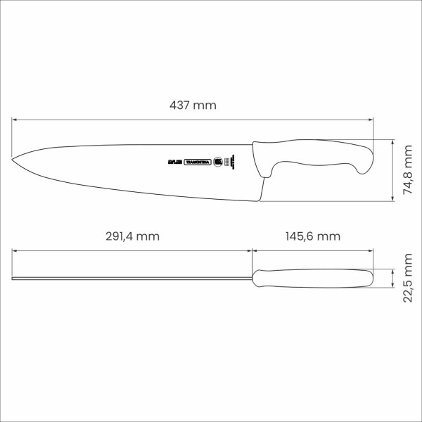 Professional Master Black Cooks Knife 12", 29cm