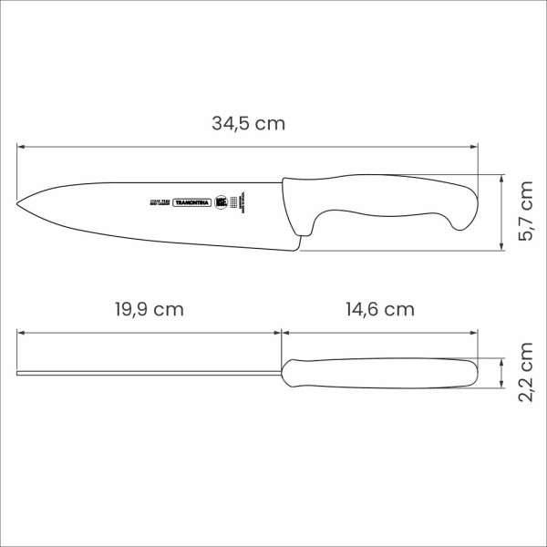 Professional Master Black Cooks Knife 8", 20cm