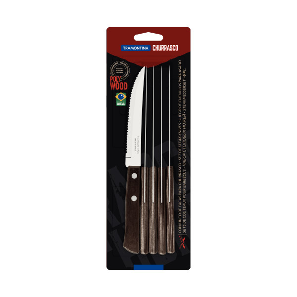 Churrasco Steak Knife Traditional 6 Piece Set 11cm