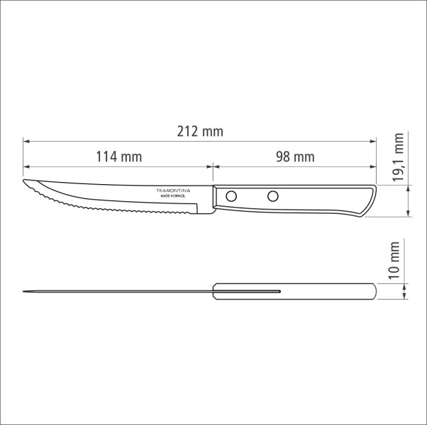 Churrasco Steak Knife Traditional 6 Piece Set 11cm