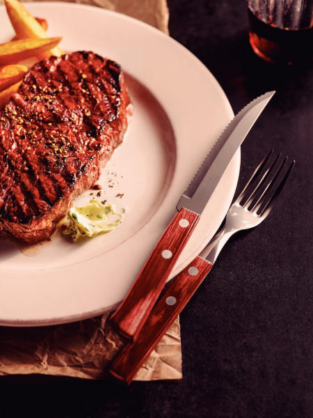 Churrasco Steak Knife Polywood Traditional Steak Set Red 12pc