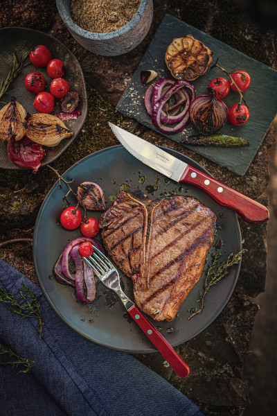 Churrasco Jumbo Steak Cutlery 12 Piece Set  - Red