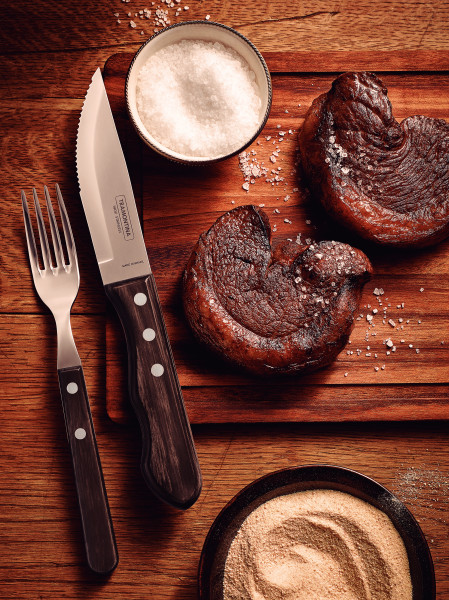 Churrasco Jumbo Steak Cutlery 12 Piece Set  - Brown