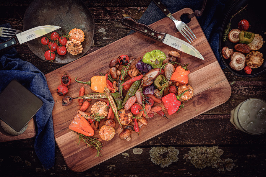 Churrasco Jumbo Steak Cutlery 12 Piece Set  - Brown