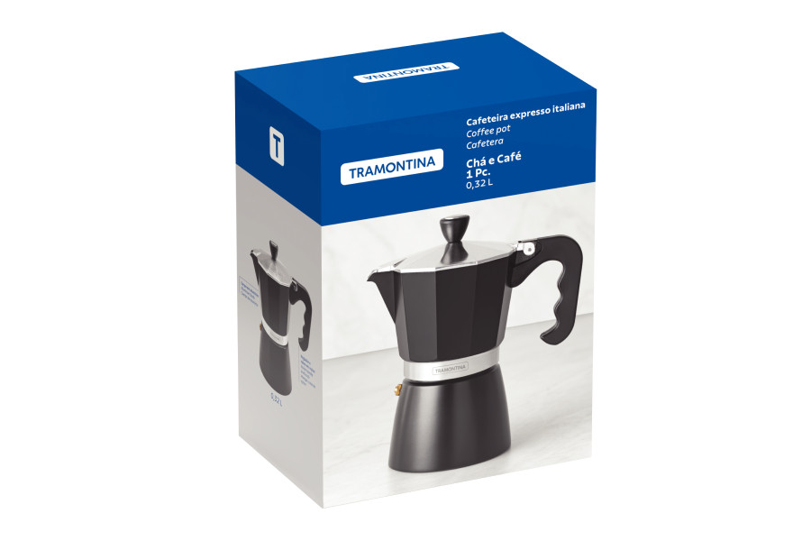 Italian Espresso Coffee Maker Black 320ml, 6 Cup