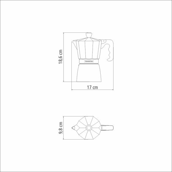 Italian Espresso Coffee Maker Black 320ml, 6 Cup
