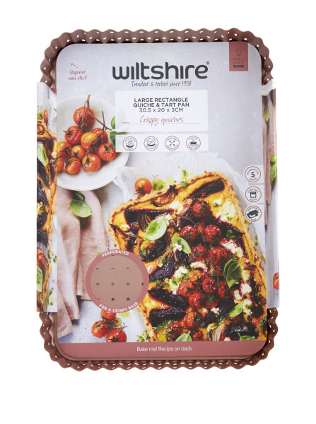 Rose Gold Perforated Large Rectangle Tart Pan