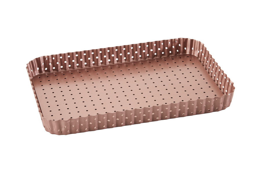 Rose Gold Perforated Large Rectangle Tart Pan