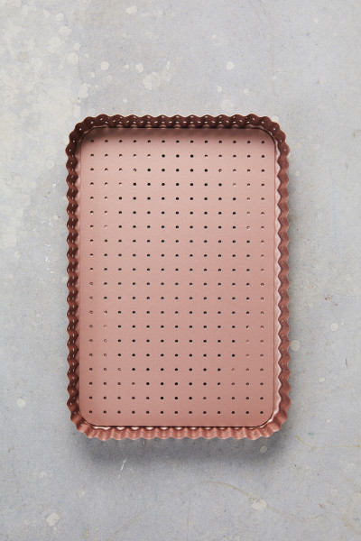 Rose Gold Perforated Large Rectangle Tart Pan