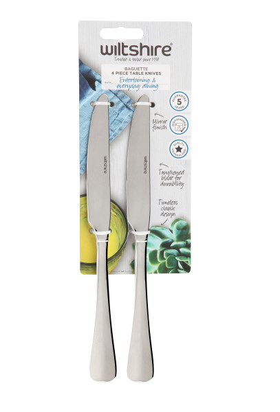 Baguette Dinner Knife 4Piece Stainless Steel