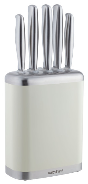 Knife Block 6-Piece Set - Ecru