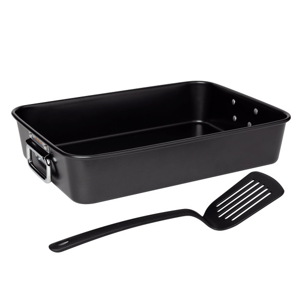 S/S Roasting Pan with Bonus Nylon Turner - Extra Large