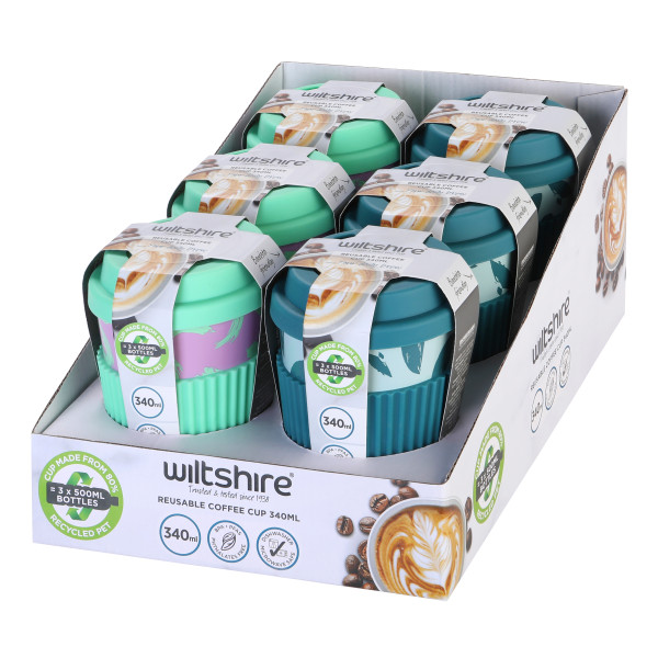 Travel Mug Reusable 340ml Assorted Colours