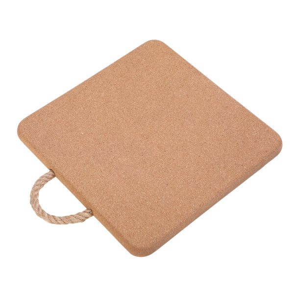 Deluxe Cork Trivet with Rope Handle Square 24 x 2cm