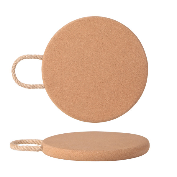 Deluxe Cork Trivet with Rope Handle Round 25 x 2cm