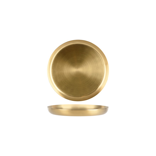 Serving Tray Round Brass Satin 265x30mm