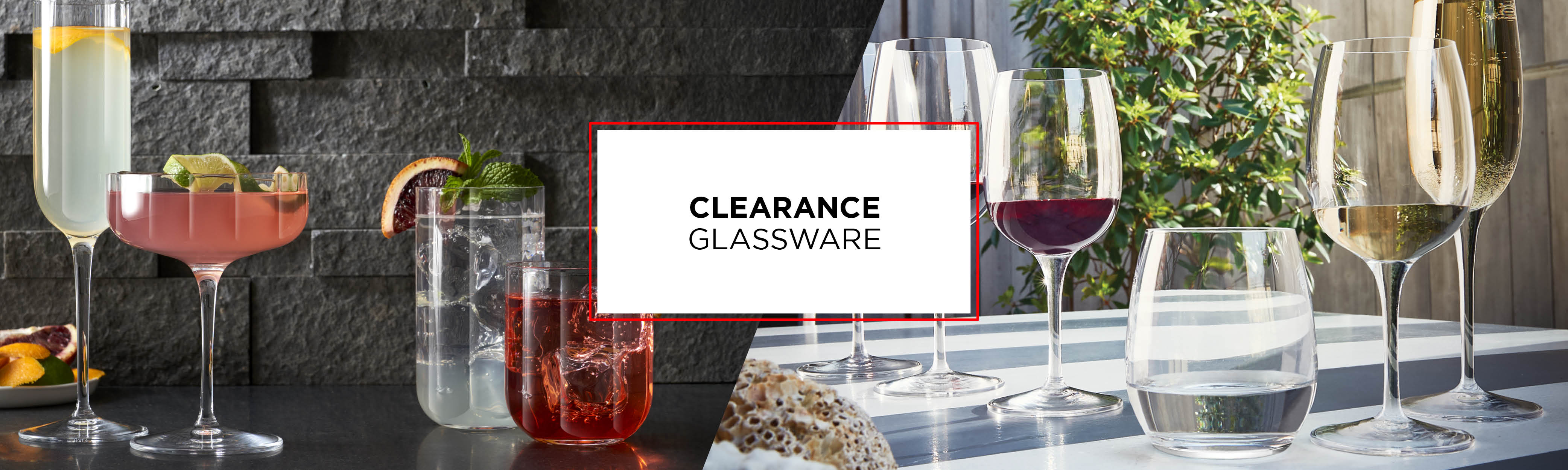 clearance glassware banner